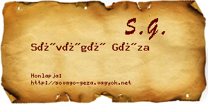 Sóvágó Géza névjegykártya